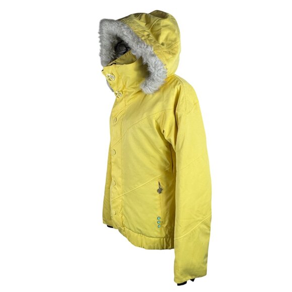 OAKLEY Gretchen Bleiler Signature Series Yellow Snow Ski Coat Size XS - Picture 2 of 10